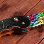 Сувенир деревянный "Ножик автоматический раскладной" разноцветный винтаж