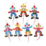 Сувенир - дергунчик "Клоун в цветной рубашке", цвета МИКС