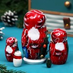 Матрёшка "Дед Мороз с подарками", 5 кукольная, 9 см