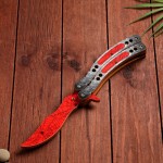 Сувенир деревянный "Нож Бабочка" красный