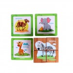 Набор кубиков обучающий «Животные жарких стран» 4 кубика, 3 двусторонние карточки, развивающее пособие