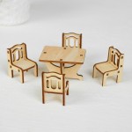Набор деревянной мебели для кукол «Зал», 9 предметов