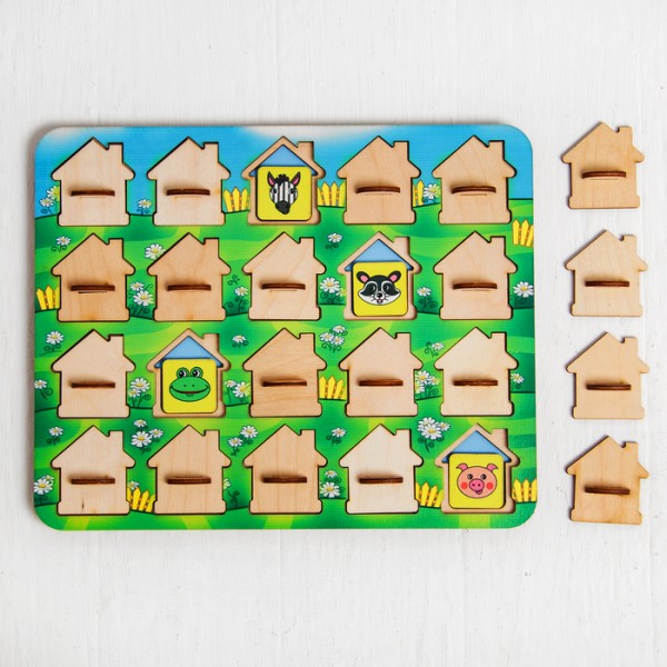 Игра для тренировки памяти «Мемо. Домики» размер окошек: 4 × 4,5 см