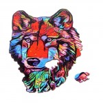 Пазл «Красочный серьёзный волк»